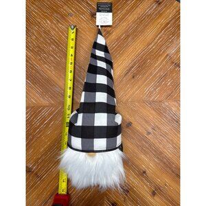 Buffalo Plaid Gnome Decor With White Beard & Black Hat